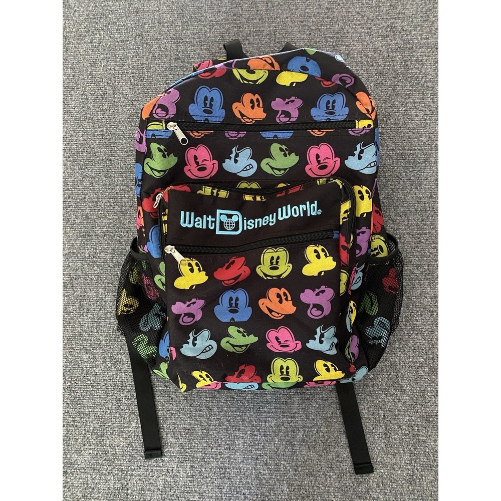 Walt Disney World Parks Large Backpack Colorful Mickey Mouse Silhouettes Rainbow